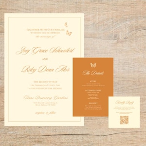 Suite d'invitations de mariage imprimées - Invitation personnalisée, RSVP et carte d'informations - Papeterie de mariage imprimée professionnellement