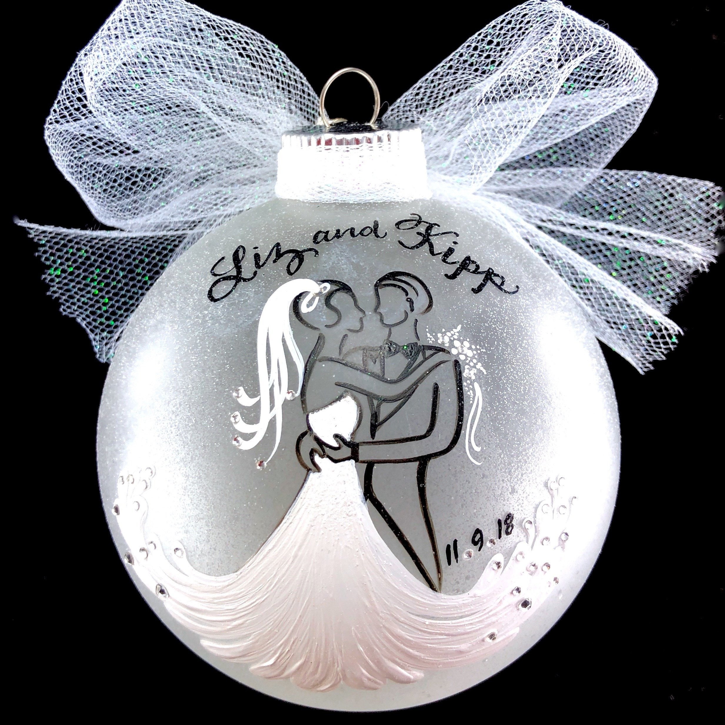 Bride & Groom Wedding Ornament Personalized Customized Gift Etsy