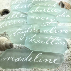 Sea Glass Place Cards, Sea Glass Escort Cards, Beach Wedding Place Cards, Beach Wedding Escort Cards