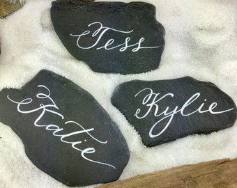 Slate Rock Place Cards, Escort Cards, Wedding Favors