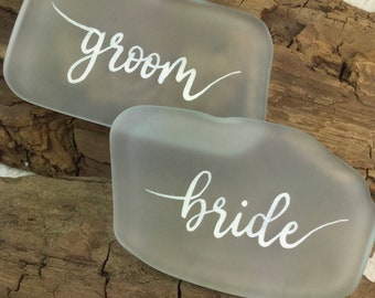 Sea Glass Place Cards , Escort Cards, Wedding Favors, Modern Script