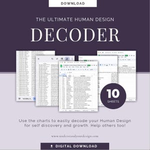 Human Design-decoder | Cheatsheets | Referentiekaarten | Complete gids voor beginners | Types, profielen, centra, poorten, kanalen, enz.