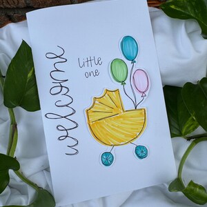 Welcome Little One- Handmade Greeting Card for Expecting Parents & Baby Showers