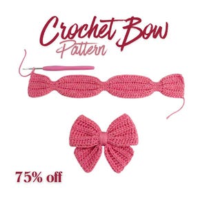Crochet Bow Pattern PDF – Ribbed 3-in-1 Hair Clip, Keychain & Ponytail Bow – Beginner-Friendly