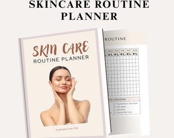 スキンケアプランナー（印刷可能） - 毎日のルーティン、製品トラッカー - セルフケアビューティーPDFダウンロード