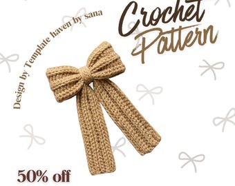 Big Crochet Bow Pattern – Oversized Yarn Bow PDF Tutorial, Hair Accessory DIY