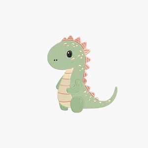 Cute Dinosaur Embroidery Design, Kawaii Dino Machine Embroidery File, Digital Download, 3 Sizes, Baby Dino Stitch Pattern