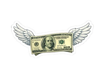 Flying Money Sticker | Hundred Dollar Bill Vinyl Decal