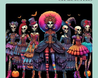 Black Woman Halloween Clipart: Afro Witch & Priestess PNG (Digital Download)