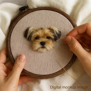 Custom Handmade Pet Embroidery Keychain – Personalized Pet Portrait