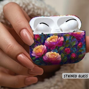 Stained Glass flower AirPod case, Floral airpods Pro case  1,2,3,& 1,2,3,4,Gift for Her,