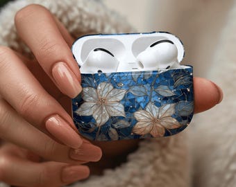 Estuche para AirPods con flores de vitral, estuche floral para AirPods Pro 1, 2, 3 y 1, 2, 3, 4, regalo para ella.