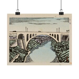 Poster Print - Serene Bridge Landschaft Poster, Natur Wandkunst, Wohnkultur, Geschenk für Kunstliebhaber, Perfekt zum Entspannen