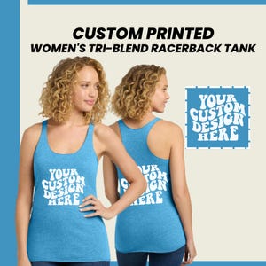 Custom Logo Tank Top, Personalized Racerback Tank, Workout Tank Top, Wicking Tank, Print On Demand Tank, Custom Tank