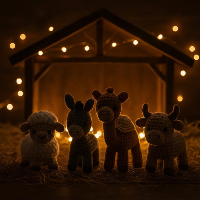 Mini Nativity Animals Crochet Pattern: Amigurumi Christmas PDF (bonus ...