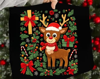 Christian Christmas Reindeer PNG, SVG, Holiday Design (Digital Download)