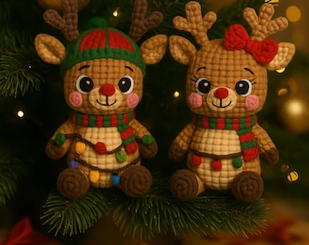 Reindeer Amigurumi Crochet Pattern PDF: Beginner Friendly Christmas Plush