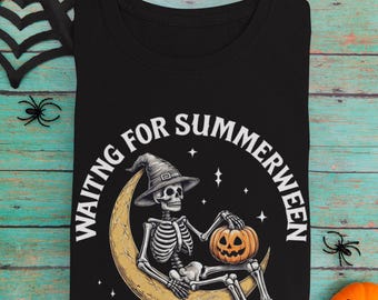 Summerween Skeleton PNG: Spooky Halloween Tee Sublimation Design (Digital Download