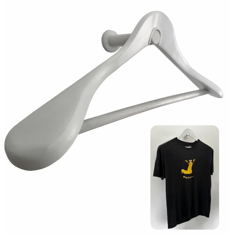 Colgador de exhibición para camisetas deportivas, diseño de montaje en pared para camisetas de conciertos y camisetas deportivas - Diseño actualizado Blanco