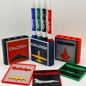 Custom DryErase Callsign Marker Holder