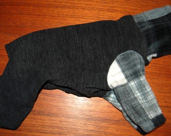 13" BuddyWear fleece Romper Jammie outfit for Italian Greyhounds, Hairless Terriers, Cresteds and all small dogs.