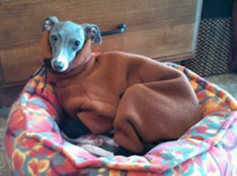 Standard Fleece Body Suit with Turtleneck for a dog 18 to 24 Great for whippets and similar sizes. Whippet size