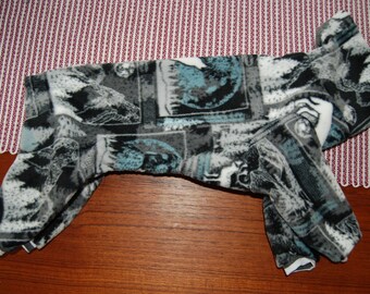 16" Unisex Cut * BuddyWear fleece Romper Jammie outfit for Italian Greyhounds, Hairless Terriers, Cresteds and all small dogs.