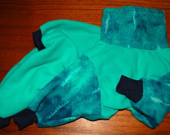 16.5" FEMALE CUT Fleece Four legged suit for AHT's Rat Terriers, Italian Greyhounds and any dog with similar body type.