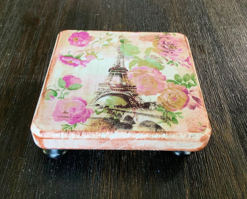 Floral Decoupage Risers 6 Inch Wood Home Decor - Etsy