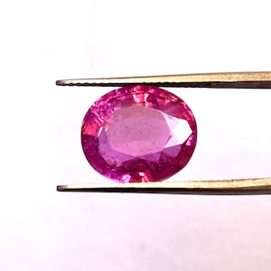 Mozambique Ruby Oval Cut Gemstone, Hot Pink Ruby Faceted Loose Stone, Ruby for Jewelry Making, July Birthstone Gift