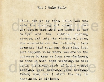 Mary Oliver Poem Print – Inspirational Typewriter Quote (Digital Download)