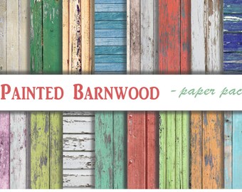 PAINTED BARNWOOD TEXTURES Paper Pack- Digital Papers - 16 Worn Barn Siding Wood Weathered Planks,printable paper,backgrounds, textures
