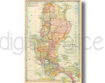 1906 Philippines Map Vintage Map of the Philippines - Etsy