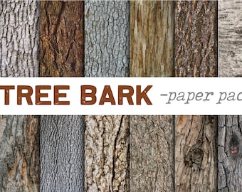 TREE BARK PAPER - Digital Paper Pack - Rustic Tree Bark Texture Papers  -Instant Download Digital Printable Papers  - 12 12 inch papers DiY