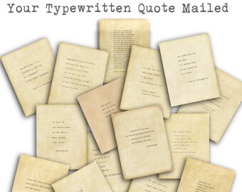 VINTAGE TYPEWRITER PRINT - choose your quote or make your own - inspirational love poem, saying,