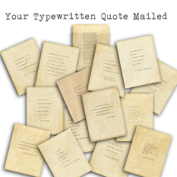 Typewriter Quote Etsy