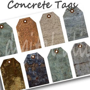 INDUSTRIAL LOOK HANGTAGS, concrete, stone Write On Blank Tags for Chalk Pen and More Instant printable Download Digital Stone Cement Customi