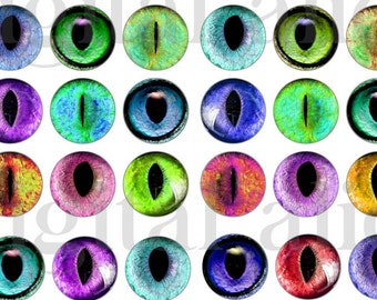 CAT EYES Printable Craft Circles - Cats Eye, Animal Eye Images - Instant Download Digital Printable Bottlecaps, Jewelry,Paper Crafts