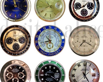 WRIST WATCH Craft Circles - Steampunk Industrial Vintage Old Watch Faces - Instant Download Digital Printable  -Bottlecaps Collage Sheet