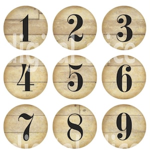 OLD SHIPLAP NUMBERS Craft Circles - Farmhouse Ship Lap Number Tags -Téléchargement instantané imprimable numérique- Bouchons de bouteilles, bijoux, artisanat plus
