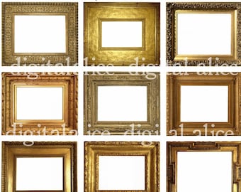 ANTIQUE FRAMES  -Instant Download Digital Printable-  - 12 vintage frames 3.5x2.5 - DiY Print as many as you like