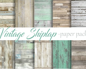 Vintage Shiplap WOOD DIGITAL PAPER, Printable Papers, Rustic Wood Texture, Photography Wallpaper, Wedding, Background,Distressed Wood Paper