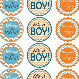 CHEVRON BABY SHOWER Instant Downoad Printable Circles Shes - Etsy