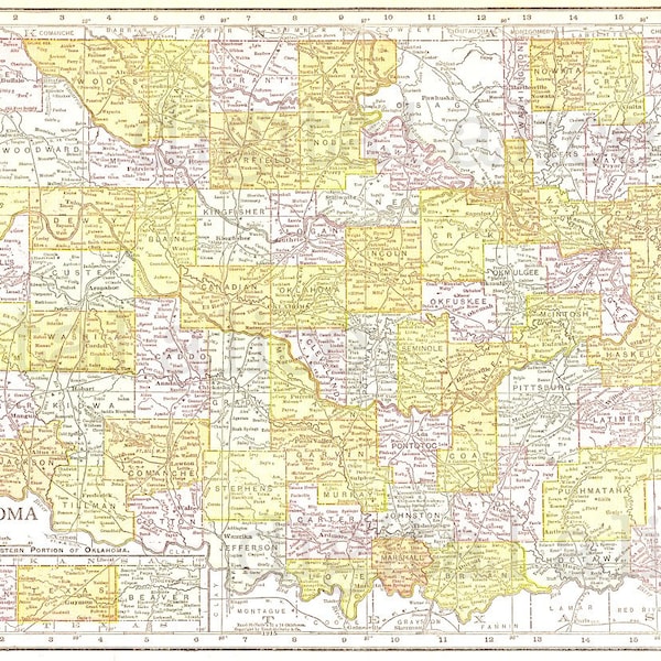Oklahoma Map - Etsy