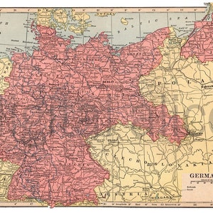 Vintage LANDKARTE VON DEUTSCHLAND - Digitaler Download - Alte DEUTSCHE Karte 8,5 x 11 , 11 x 14 -