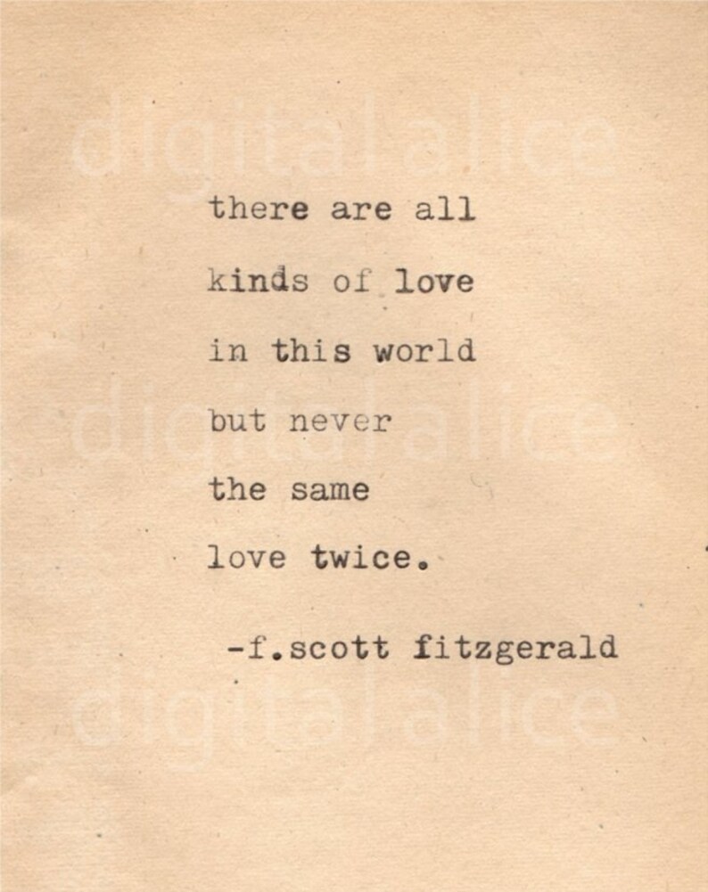 VINTAGE TYPEWRITER PRINT f Scott Fitzgerald Quote Wall Art image 3
