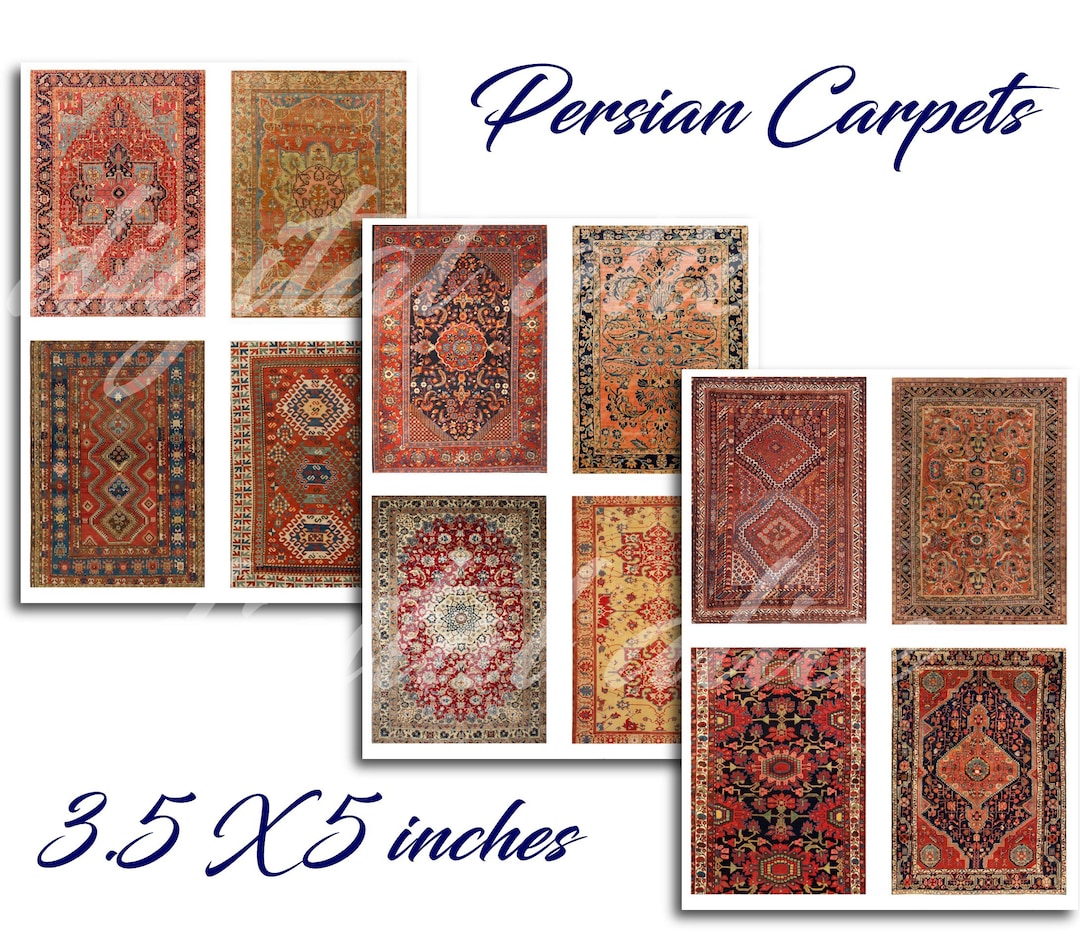 Oriental Rug Patterns.pdf ORIENTAL RUGS PAPER Printable Download, 12 Antique Persian Carpets, 3.5 ...