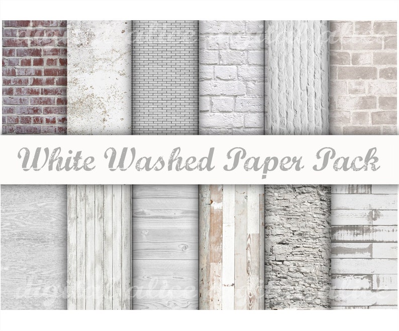 Peut inclure: Un ensemble de 12 papiers num&eacute;riques avec des textures blanchies &agrave; la chaux. Les textures comprennent la brique, le bois et le b&eacute;ton. Les papiers sont parfaits pour le scrapbooking num&eacute;rique, la fabrication de cartes et autres projets d'artisanat.