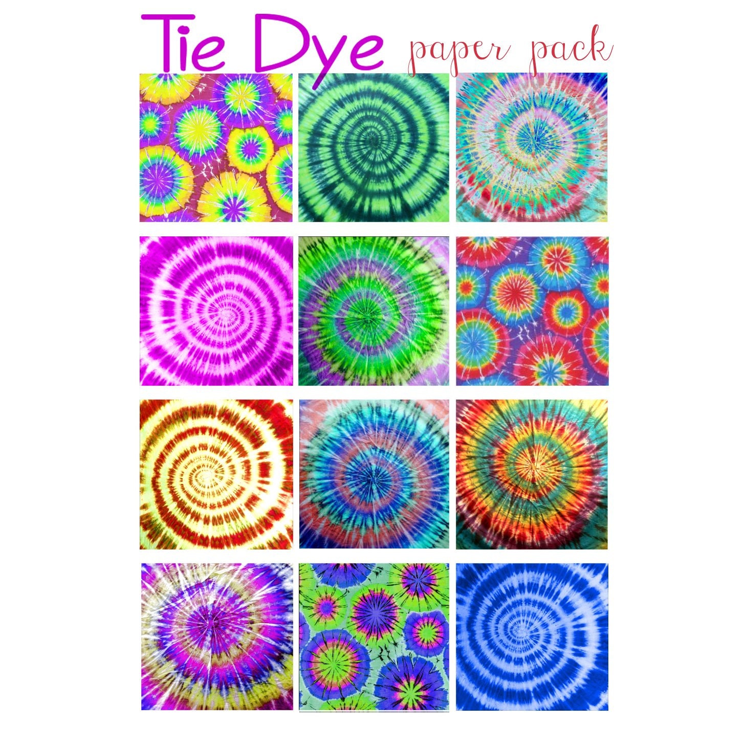 PRINTABLE PAPER DOWNLOAD Groovy Tie Dye Patterns Backgrounds