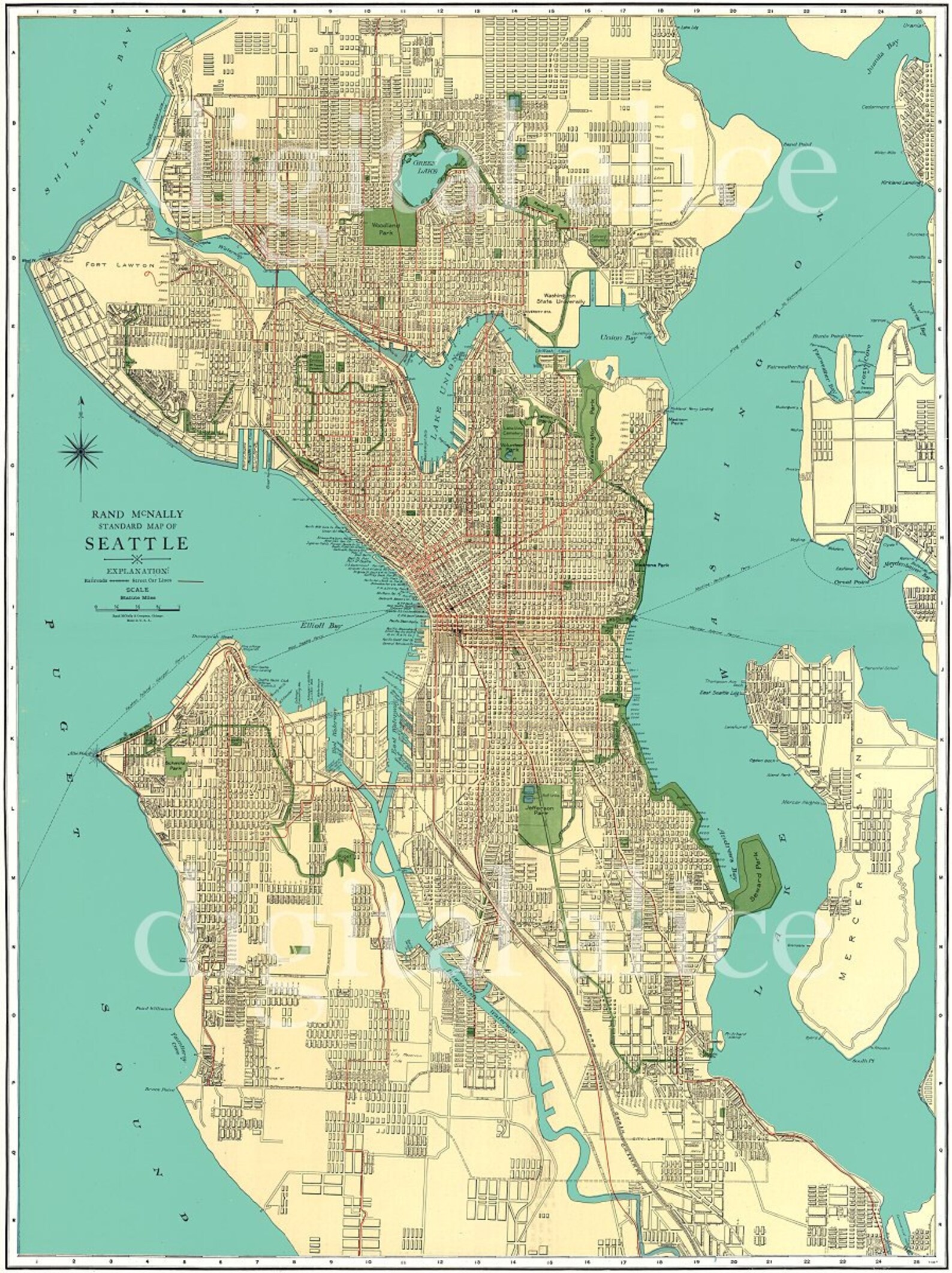 Seattle Street Map Printable